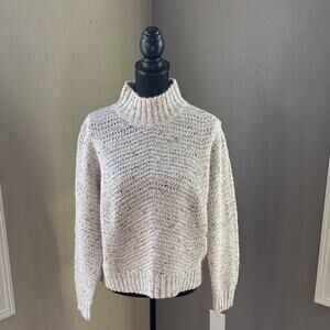 Old Navy Speckled Cream Turtleneck Sweater